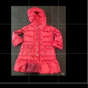 Pre-Owned GAP Girl puffer Coat, Medium Length, 75% Down, Bright Pink, Size 3Year